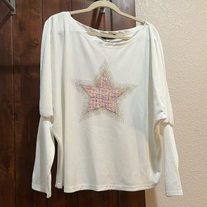 NWT CBR Embellished Dolman Top